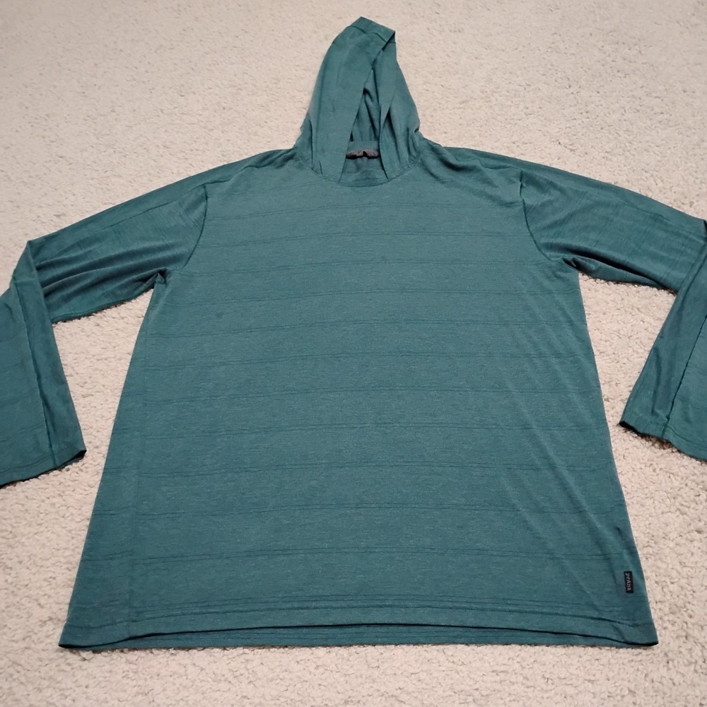 Prana Shirt Mens 2XL Green Watchtower Long Sleeve Hoodie Performance Lightweight